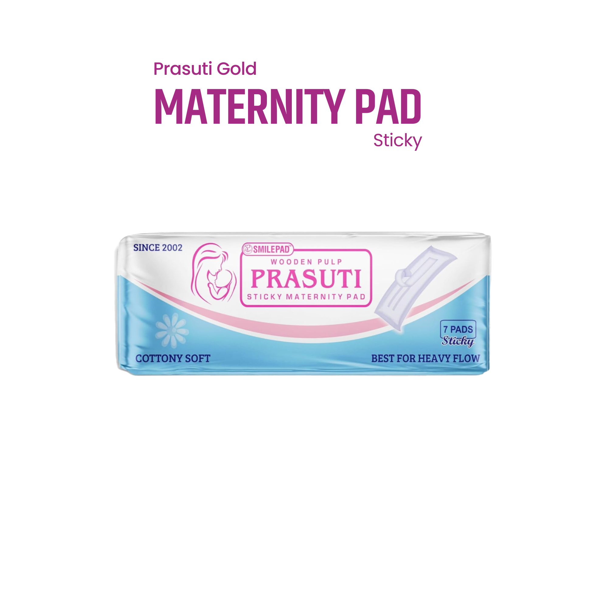 Prasuti Gold Sticky Maternity Pad for Women – Pack of 2 (20 pads)