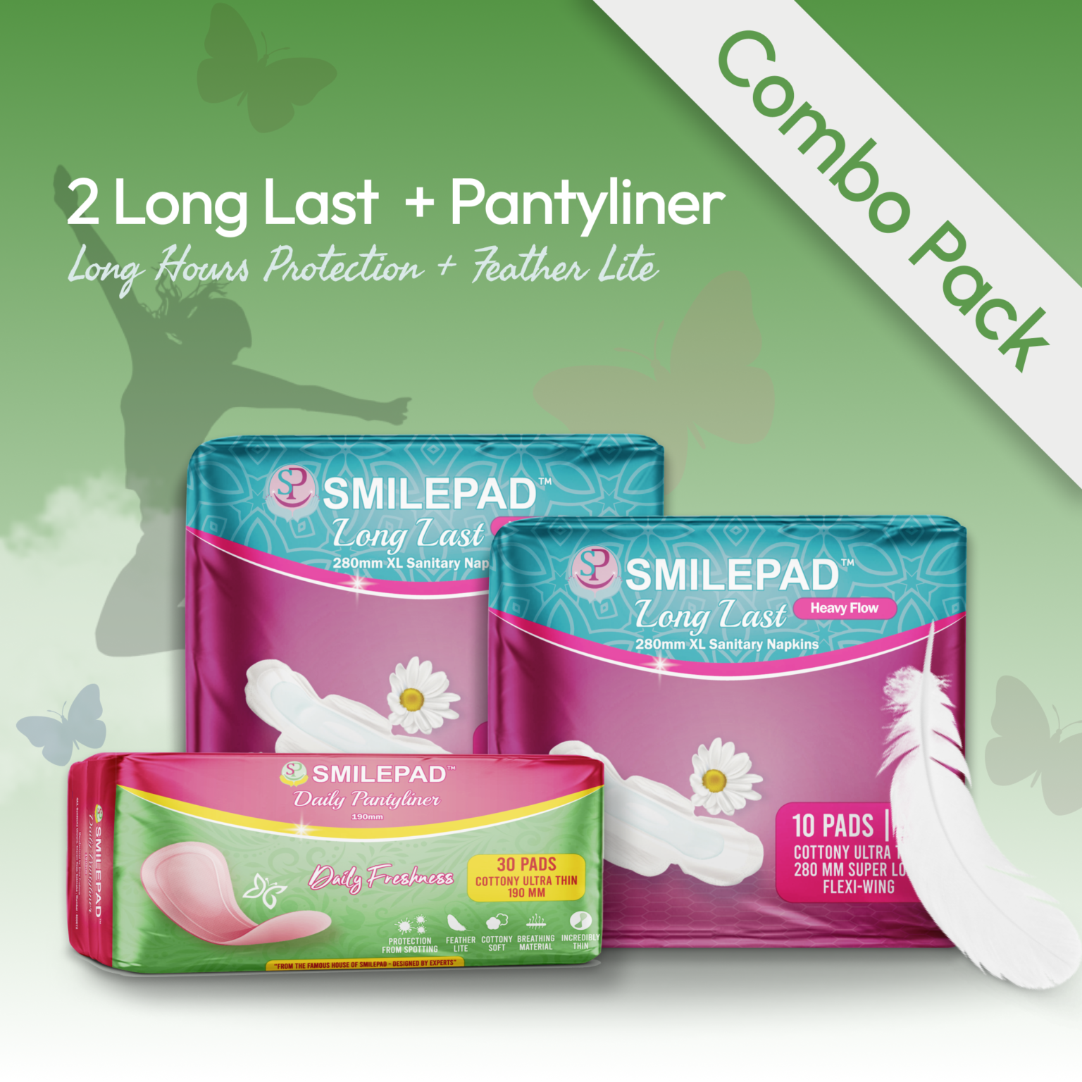 2 Long Last + Pantyliner Combo – smilepad