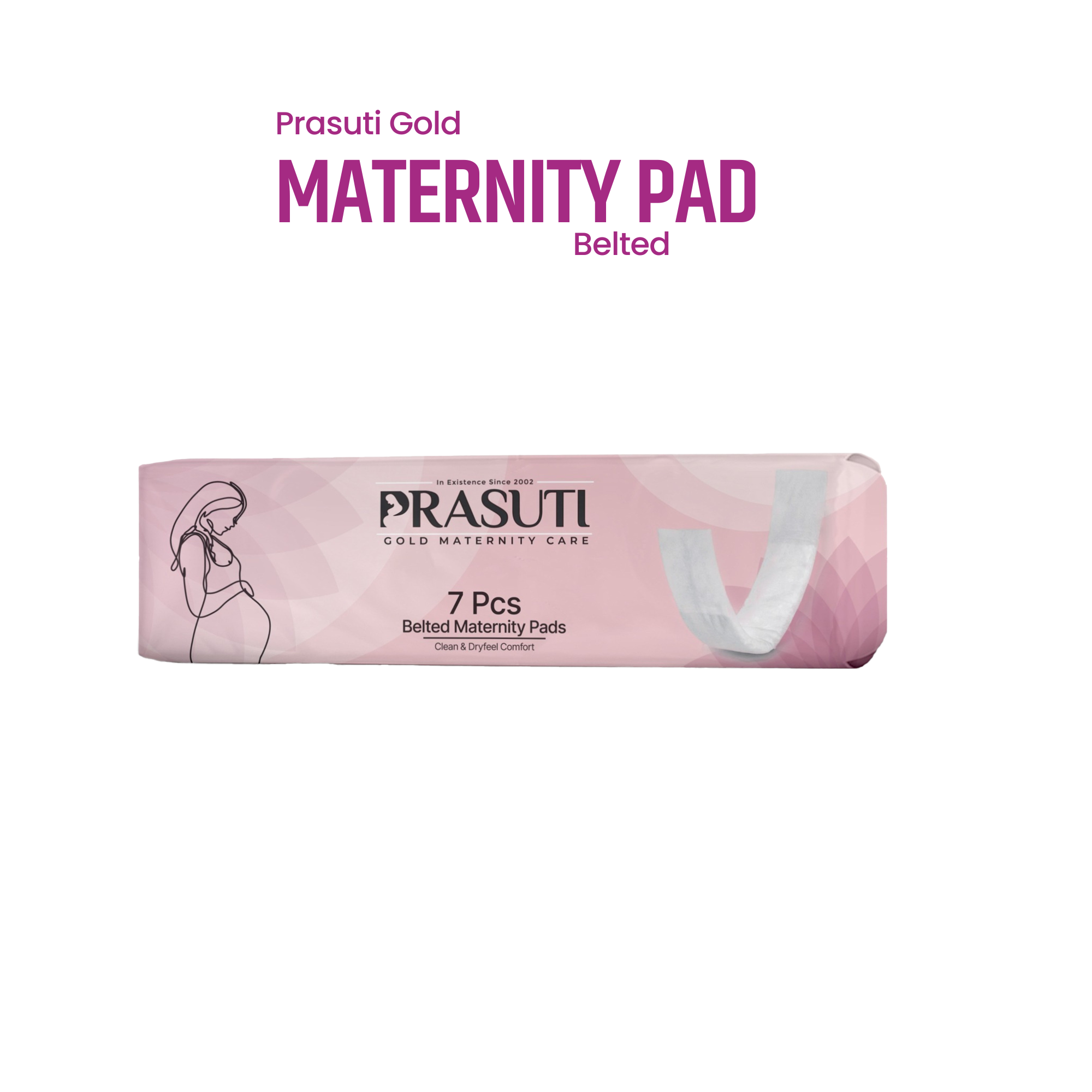 Prasuti Gold Belted Maternity Pad for Women – Pack of 2 (20 pads)