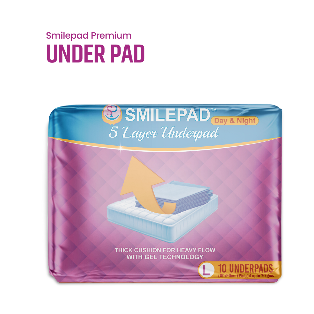 5 Layer Under Pads | Useful for Adults, Baby | Unisex, Leak Proof, Overnight Protection